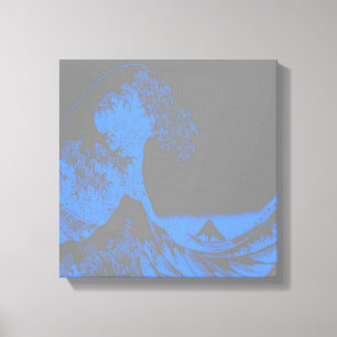 The Great Wave Canvas Blue & Grey Print