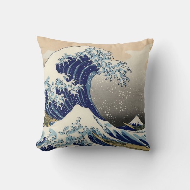"The Great Wave" copy of Hokusai's original c.1930 Cushion (Front)