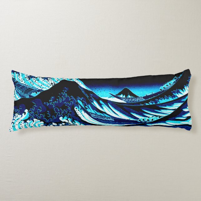The Great Wave Deep Blue Body Cushion (Front)
