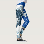 The Great Wave Leggings<br><div class="desc">These cool leggings feature a version of Hokusai's famous woodblock print,  "The Great Wave off Kanagawa."  Open the personalisation section to find a colour that suits you!</div>
