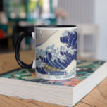 The Great Wave | Monogram Mug<br><div class="desc">Stunning mug featuring the Hokusai's famous Great Wave painting and your name or monogram. Add your custom wording to this design by using the "Edit this design template" boxes on the right hand side of the item, or click the blue "Customise it" button to arrange the text, change the fonts...</div>