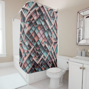 The great wave of a pastel maze. shower curtain