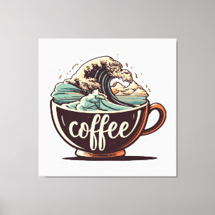 The Great Wave Of Coffee Canvas Print