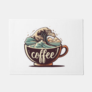 The Great Wave Of Coffee Doormat
