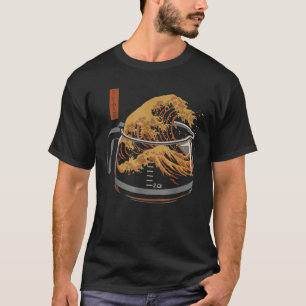 The Great Wave Of Coffee Funny Coffee I Love T-Shirt
