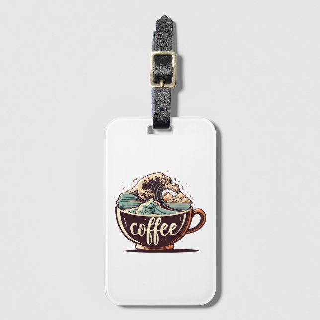 The Great Wave Of Coffee Luggage Tag (Front Vertical)