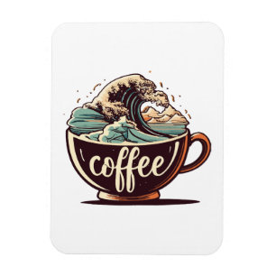 The Great Wave Of Coffee Magnet