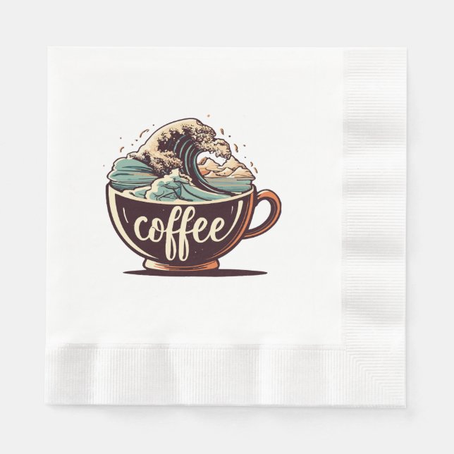The Great Wave Of Coffee Napkin (Front)