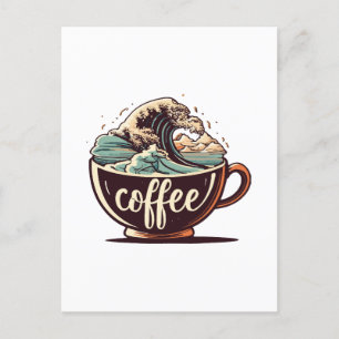 The Great Wave Of Coffee Postcard