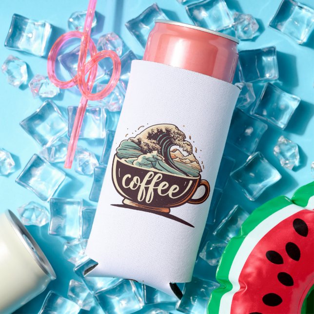 The Great Wave Of Coffee Seltzer Can Cooler (In Situ Summer)