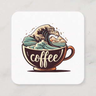 The Great Wave Of Coffee Square Business Card
