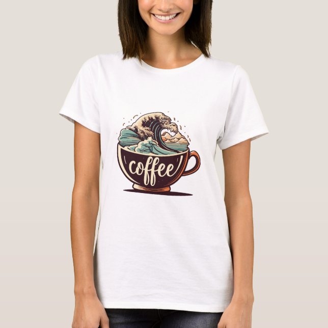 The Great Wave Of Coffee T-Shirt (Front)