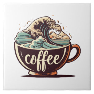 The Great Wave Of Coffee Tile