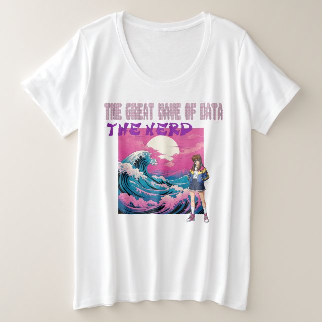 The Great Wave Of Data Plus Size T-Shirt (Design Front)