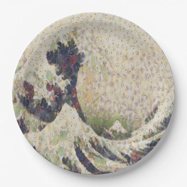 The Great Wave Of Honeydew Melon Fine Art Spoof Paper Plate (Front)