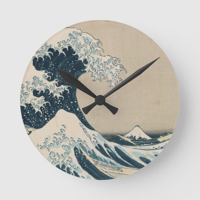 The Great Wave of Kanagawa, Views of Mt. Fuji Round Clock (Front)