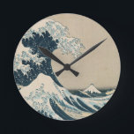 The Great Wave of Kanagawa, Views of Mt. Fuji Round Clock<br><div class="desc">Image Collection Number:  XIR158277  The Great Wave of Kanagawa,  from the series '36 Views of Mt. Fuji' ('Fugaku sanjuokkei') pub. by Nishimura Eijudo (woodblock print). Hokusai,  Katsushika (1760-1849) woodblock print. Private Collection Giraudon.</div>