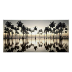 The Great Wave of Palm Trees Water Mirror Poster
