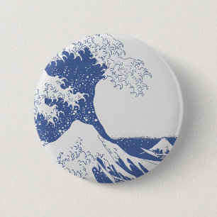 The Great Wave off Kanagawa (神奈川沖浪裏) 6 Cm Round Badge