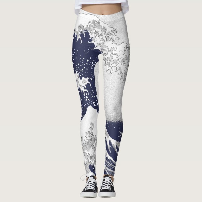 The Great Wave off Kanagawa (神奈川沖浪裏) Leggings (Front)
