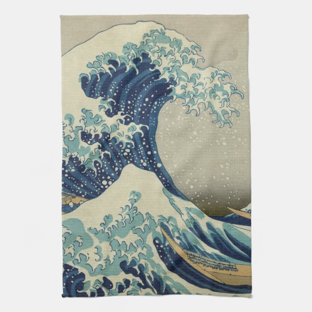 The Great Wave off Kanagawa (神奈川沖浪裏)  Tea Towel (Vertical)