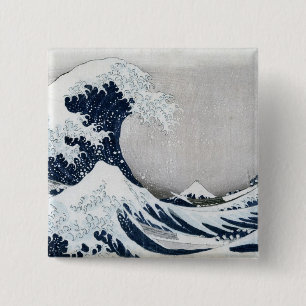 The Great Wave off Kanagawa 15 Cm Square Badge