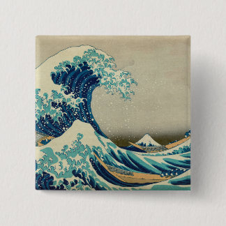 The Great Wave off Kanagawa 15 Cm Square Badge