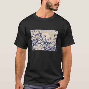 The Great Wave Off Kanagawa 90s Frog Japanese Retr T-Shirt