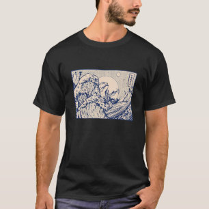 The Great Wave Off Kanagawa 90s Frog Japanese Retr T-Shirt