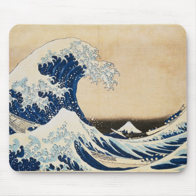 The Great Wave off Kanagawa by Hokusai Mouse Pad (Front)