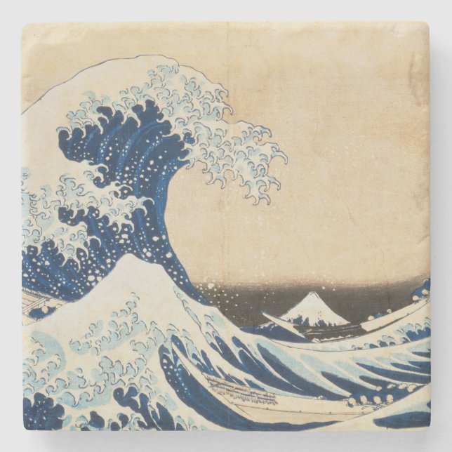 The Great Wave off Kanagawa by Hokusai Stone Coaster (Front)