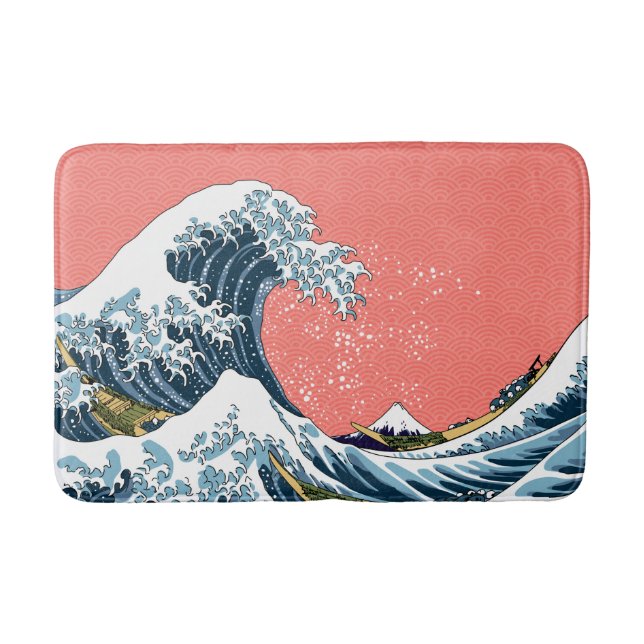 The Great Wave off Kanagawa- Classic Japanese Art Bath Mat (Front)
