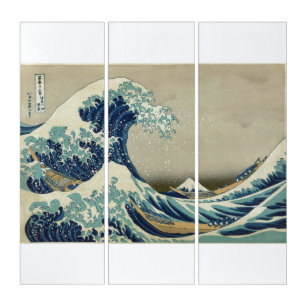 The Great Wave Off Kanagawa - Hokusai 葛飾 北斎 Triptych
