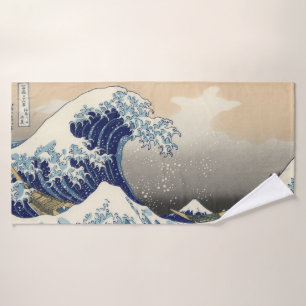 The Great Wave off Kanagawa Hokusai Bath Towel