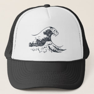 The Great Wave off Kanagawa illustration Trucker Hat