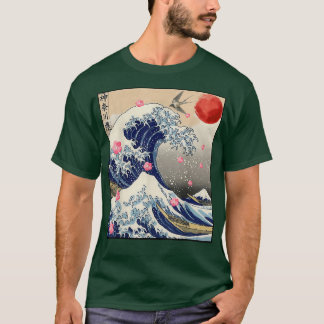 The Great Wave Off Kanagawa Japanese Sakura Samura T-Shirt