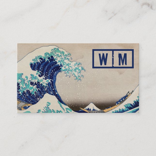 The Great Wave Off Kanagawa Japanese Woodblock Business Card (Front)