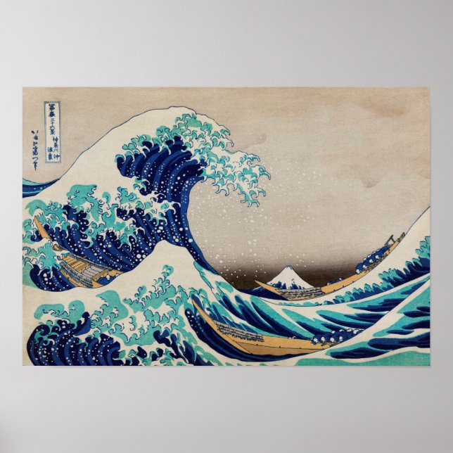 The Great Wave Off Kanagawa Japanese Woodblock Poster (Front)