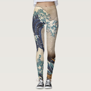 The Great Wave off Kanagawa Leggings