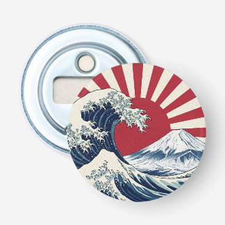 The Great Wave off Kanagawa & rising sun flag Bottle Opener