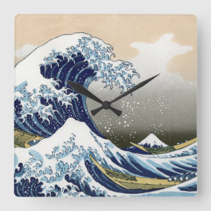 The Great Wave Off Kanagawa Square Wall Clock