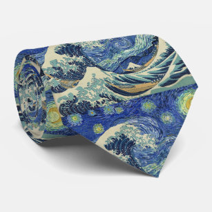 The Great Wave Off Kanagawa - The Starry Night Tie