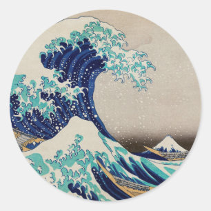 The Great Wave off Kanagawa vintage Classic Round Sticker