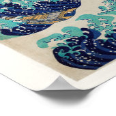 The Great Wave off Kanagawa vintage illustration Poster (Corner)