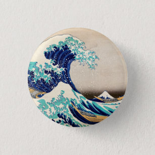 The Great Wave off Kanagawa Vintage Japanese Art 3 Cm Round Badge