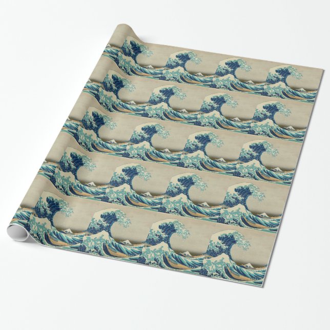 The Great Wave off Kanagawa Wrapping Paper (Unrolled)