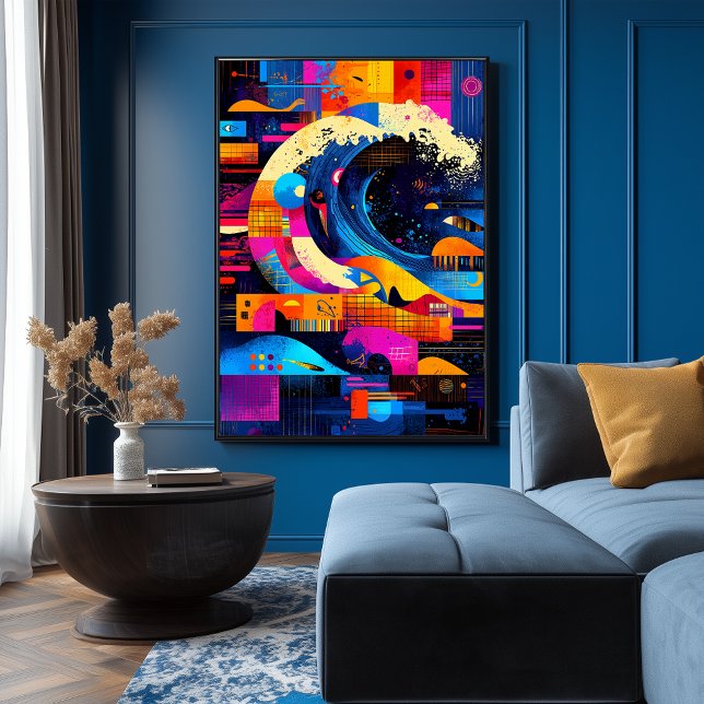 The Great Wave reinterpreted in Abstraction Poster (Creator Uploaded)