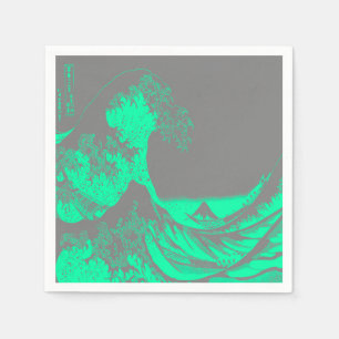 The Great Wave Seafoam Green & Grey Napkins