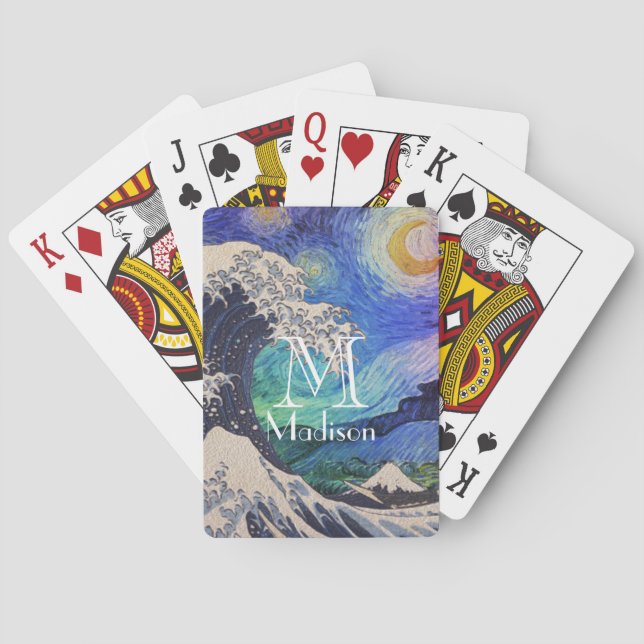 The Great Wave Starry Night Playing Cards (Back)