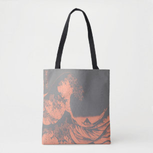 The Great Wave Tote Bag Blue & Grey